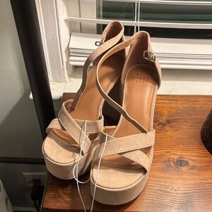 A New Day Beige Platform Heels